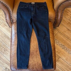 J. Crew Toothpick Skinny Leg Stretch Jeans Sz 27 Dark Wash